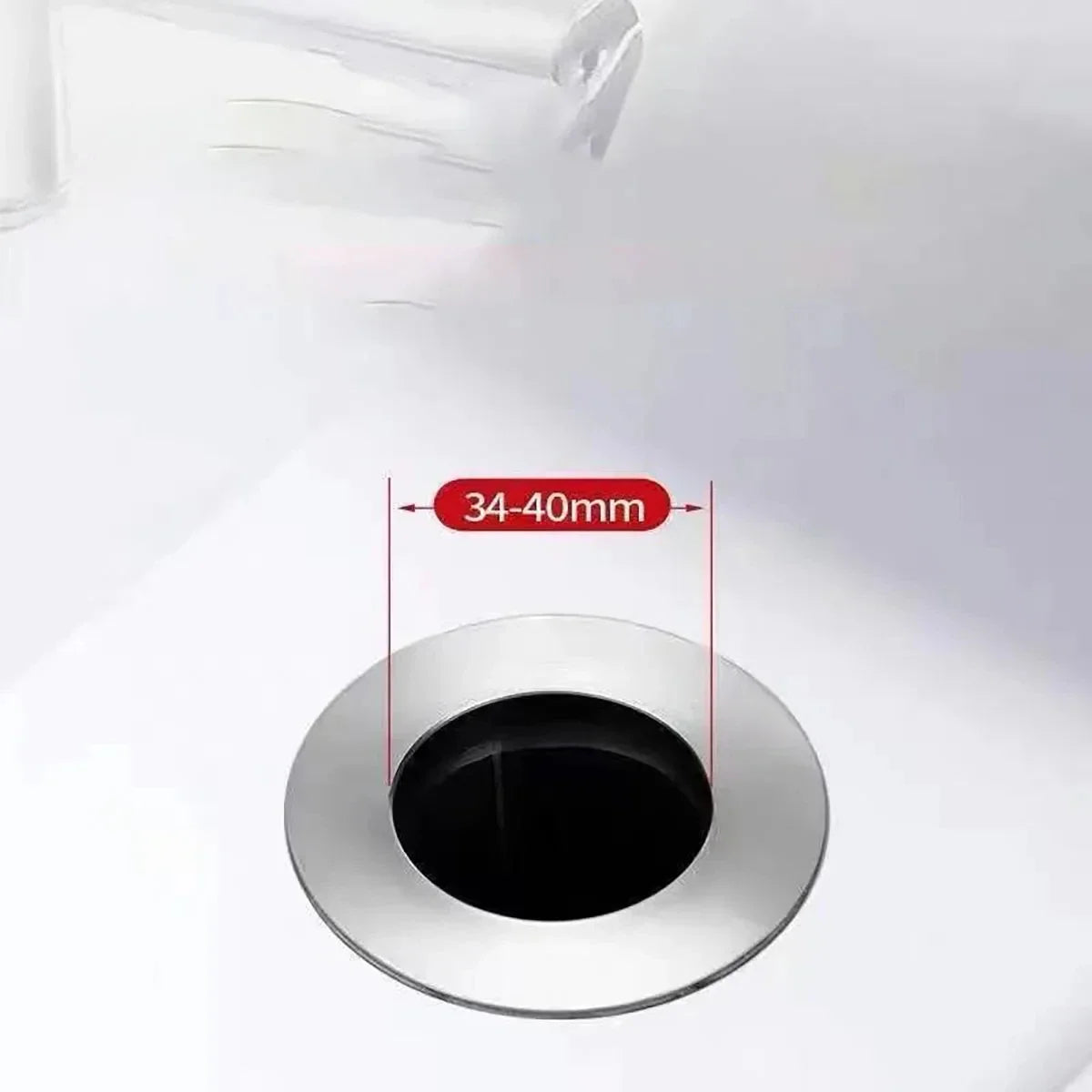 Chrome Pop-Up Sink Drain Stopper with Hair Catcher Filter