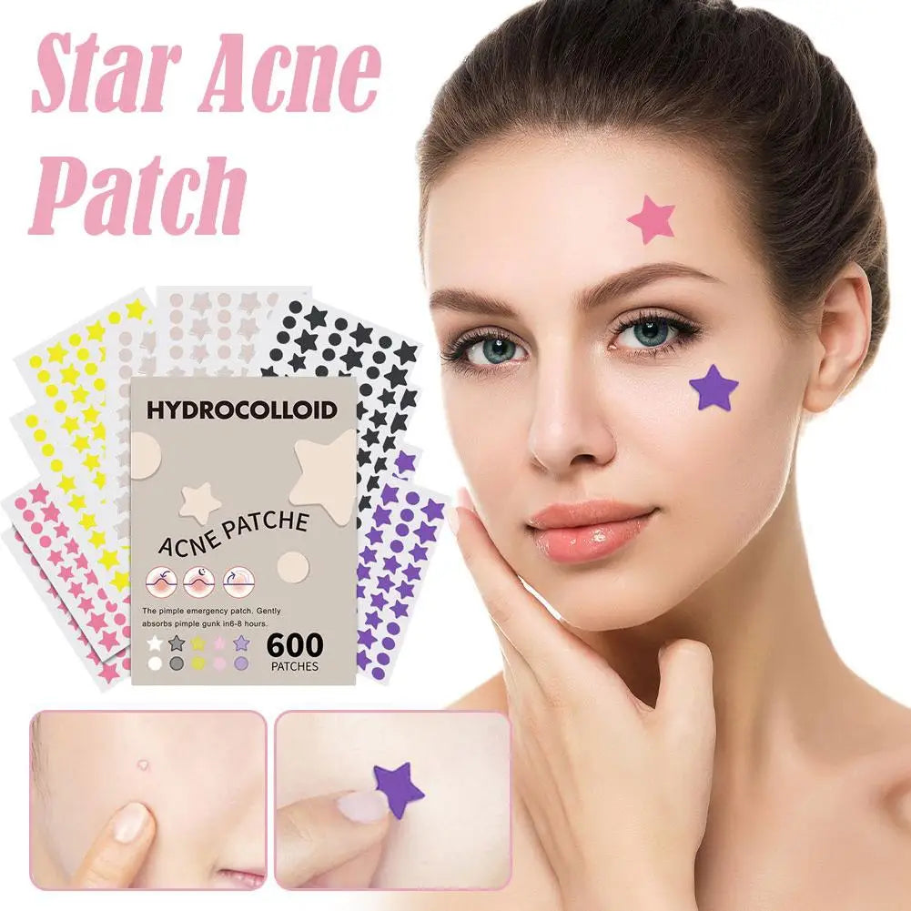600-Count Star Hydrocolloid Acne Patches – Invisible Zit Covers