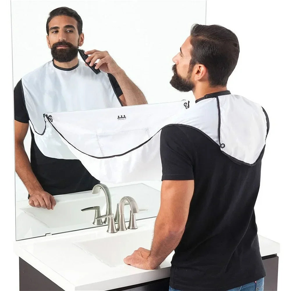 Men's Beard Shaving Apron – Mirror Suction Haircut Cape