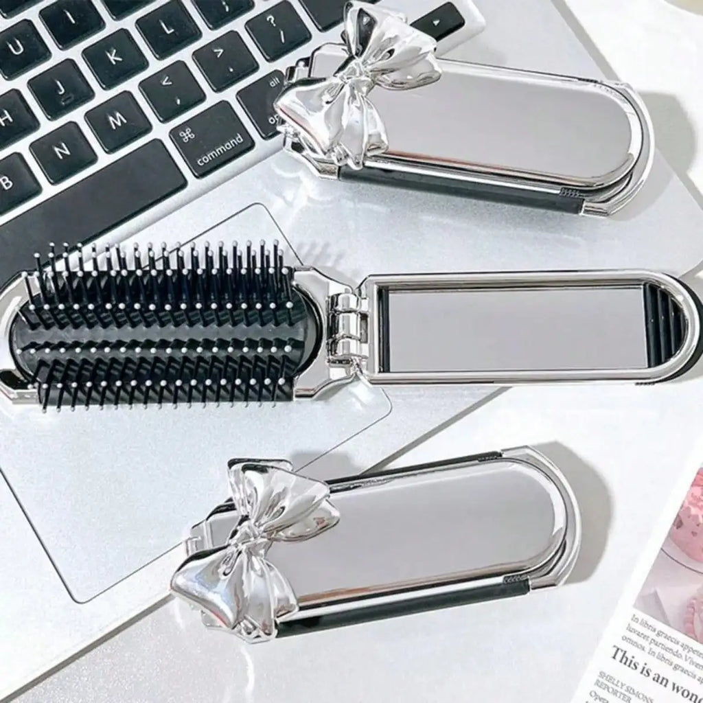 Portable Air Cushion Comb with Makeup Mirror | Travel Brush