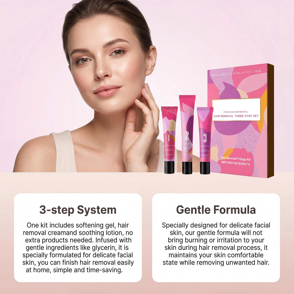 Hair Removal Cream Kit – Gentle Depilatory for Face & Body