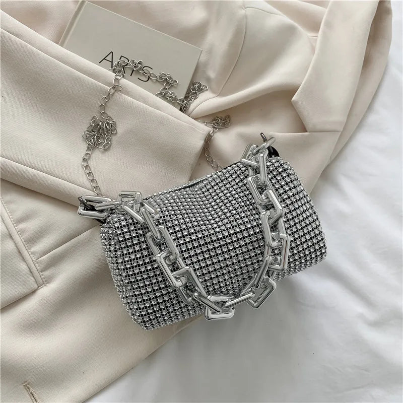 Bling Diamond Crossbody Bag – Small Shoulder Purse for Women