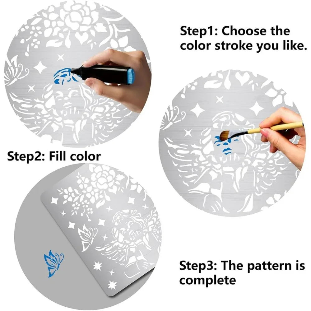 Sea Wave Metal Stencils – Reusable Stainless Steel Ocean Pattern