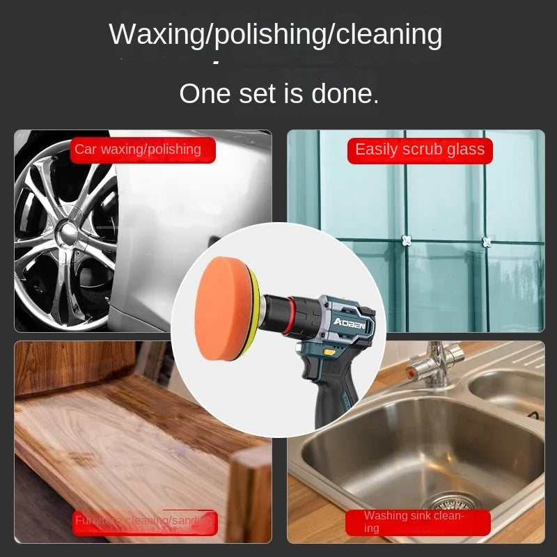 Car Polishing Sponge Pad Set – Drill Waxing & Buffing Kit