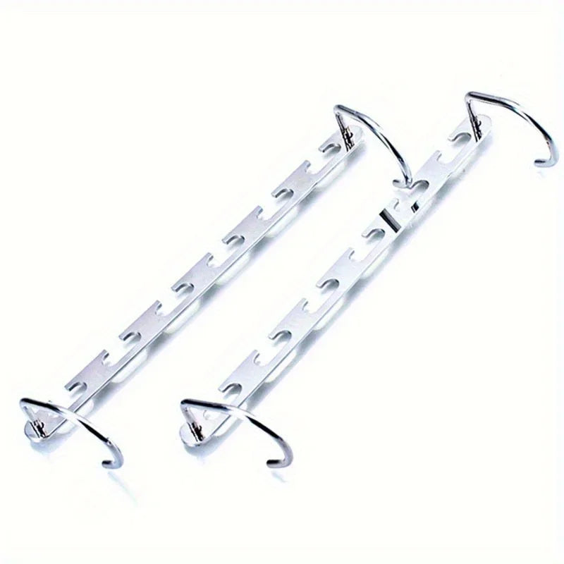 6-Hole Metal Coat Hanger – Space-Saving Closet Organizer