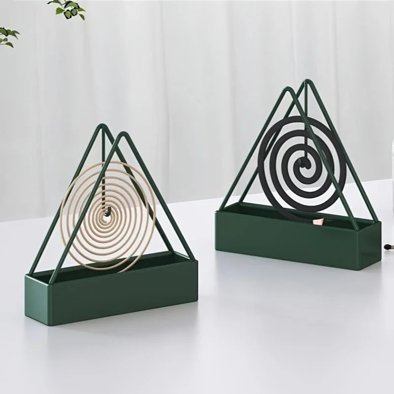 Metal Hanging Mosquito Coil Holder Triangular Ash Collector Stand