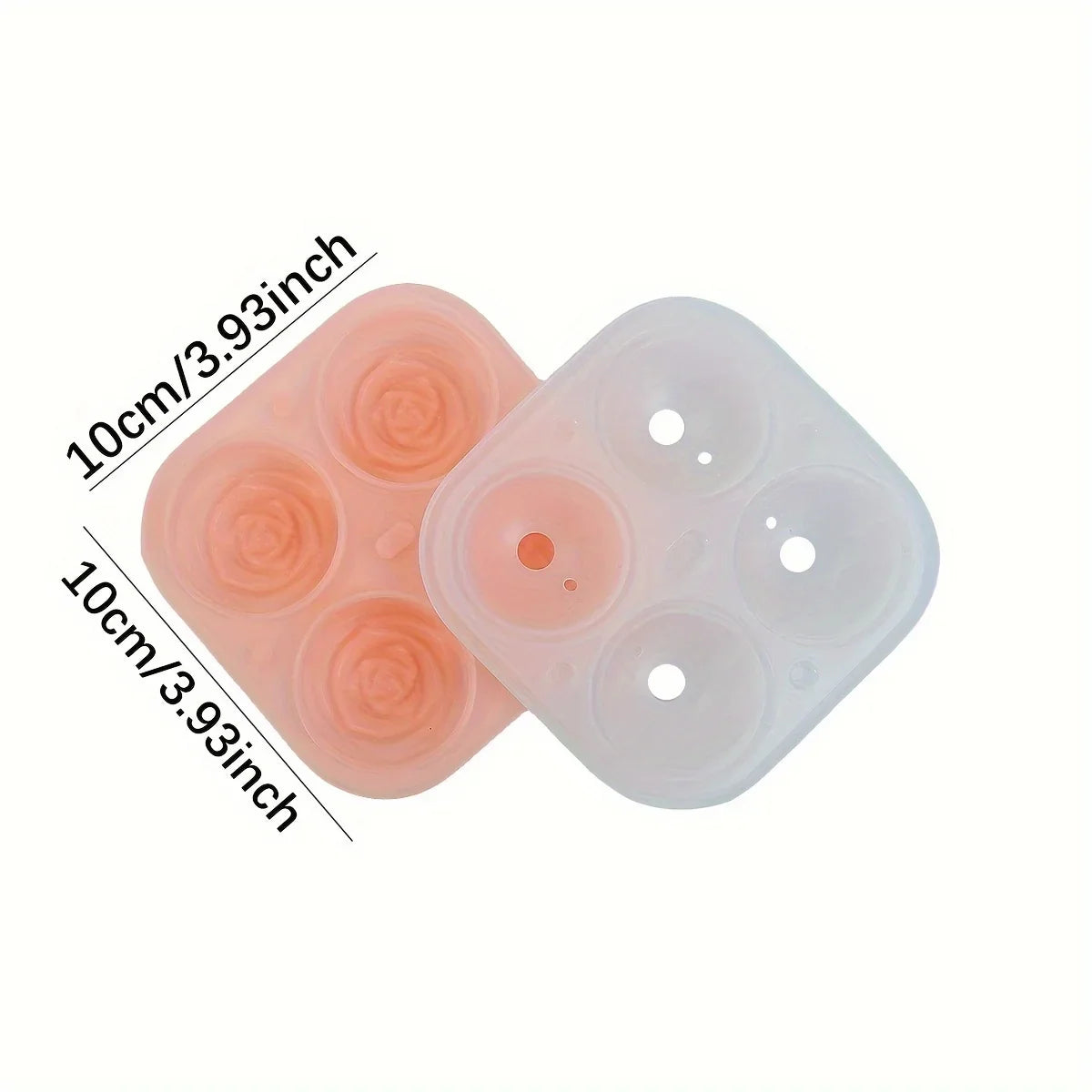 Rose Shape Ice Cube Mold 4 Grids Multifunctional Tray Chocolate Jelly