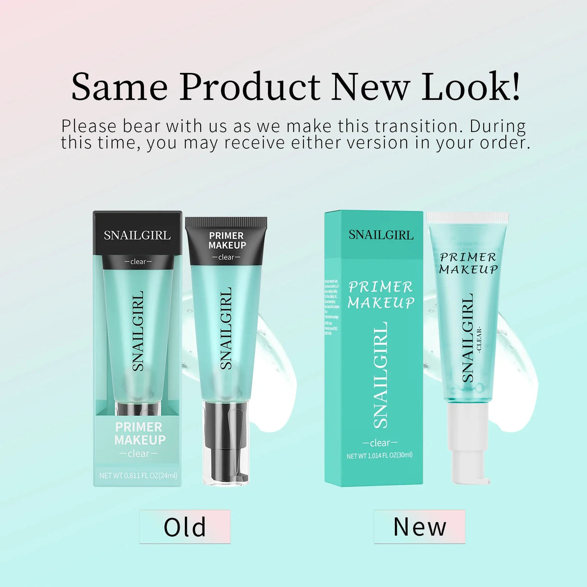 SNAILGIRL 24ml Hydrating Gel Face Primer – Pore-Minimizing