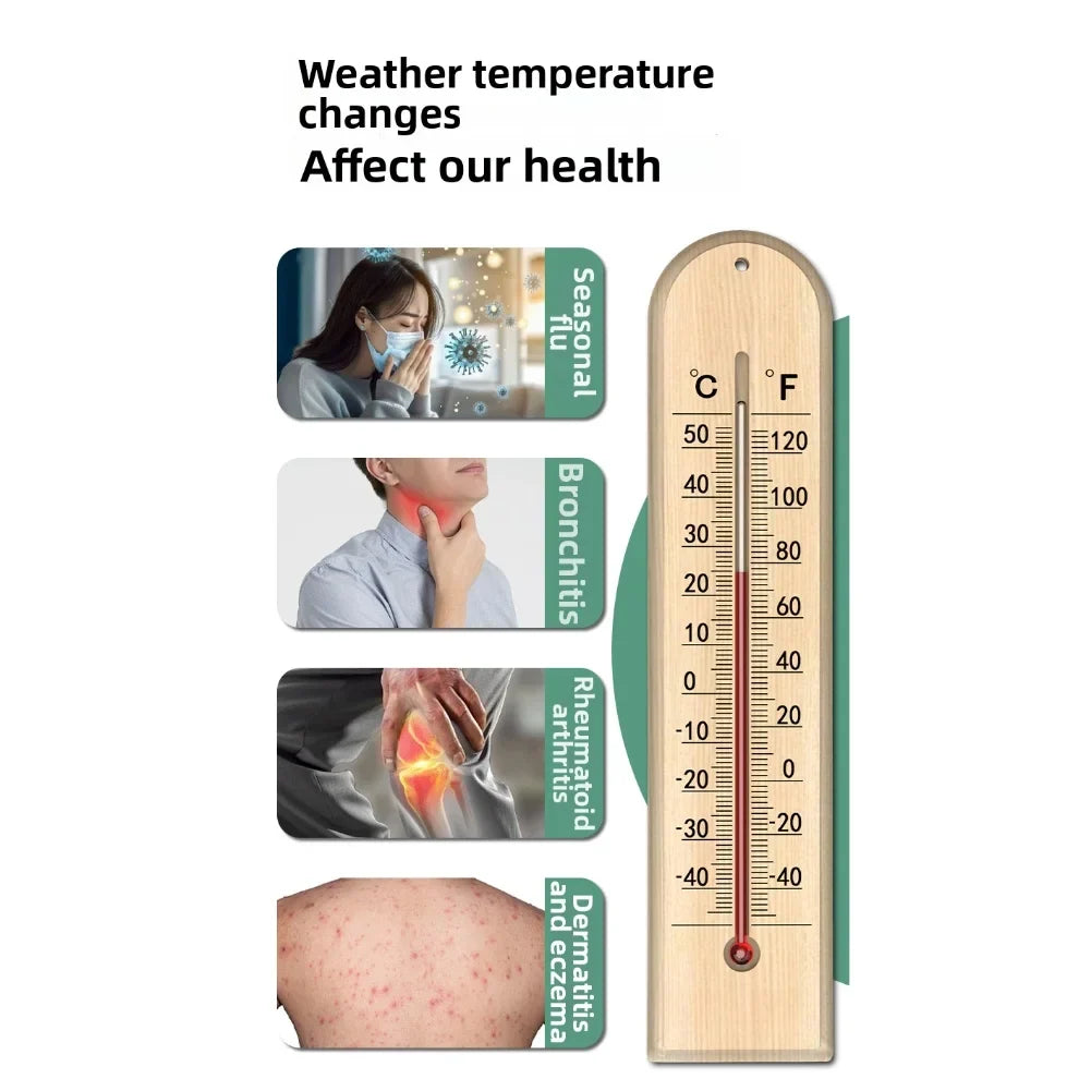 Wooden Indoor Outdoor Thermometer | Garden, Patio & Greenhouse