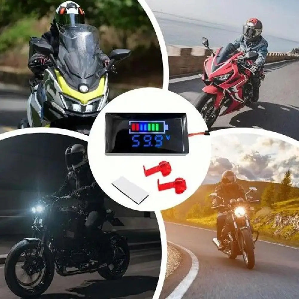 Mini LED Digital Voltmeter DC 12V–150V | Motorcycle EV Panel
