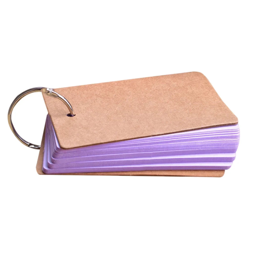 Portable Buckle Binder Flash Cards Memo Pad – 50 Blank Sheets