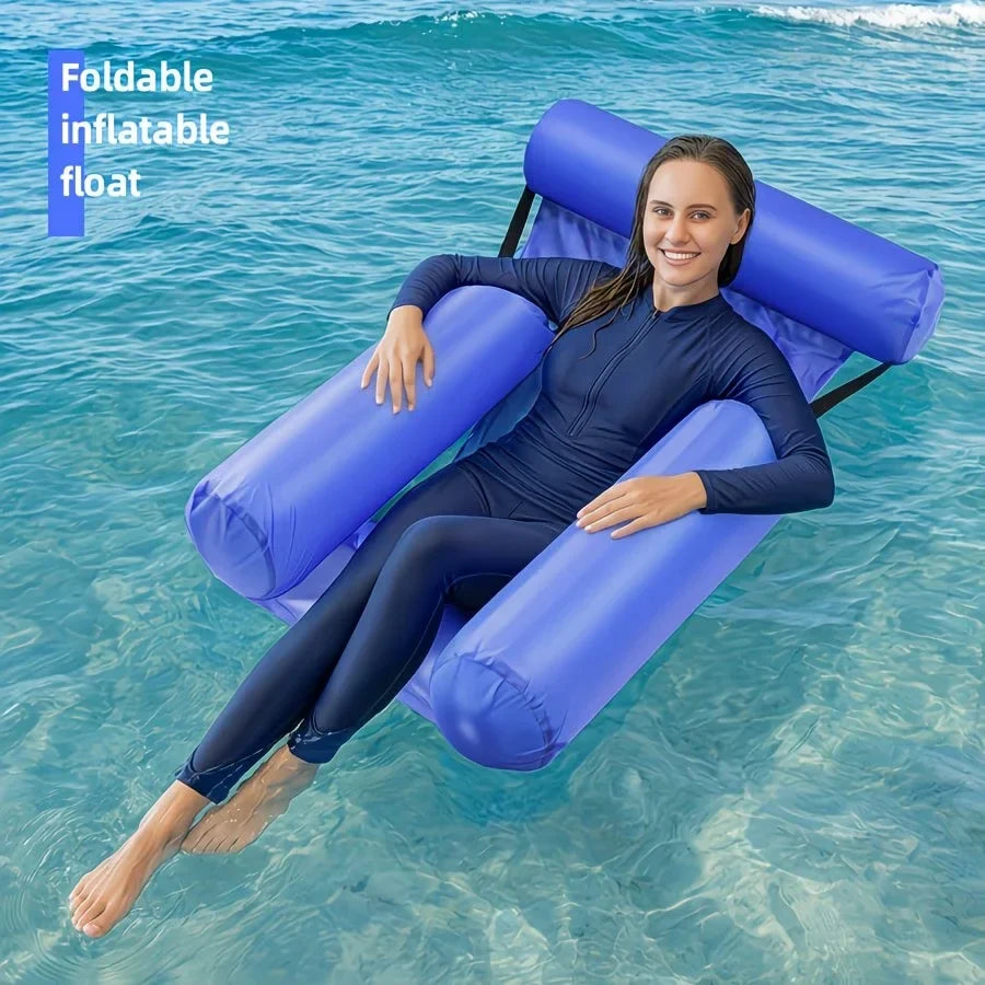 Inflatable Pool Hammock Lounge Chair | Floating Water Mat