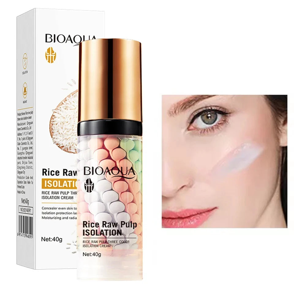 Rice Raw Pulp Three Isolation Cream Makeup Primer Moisturizing