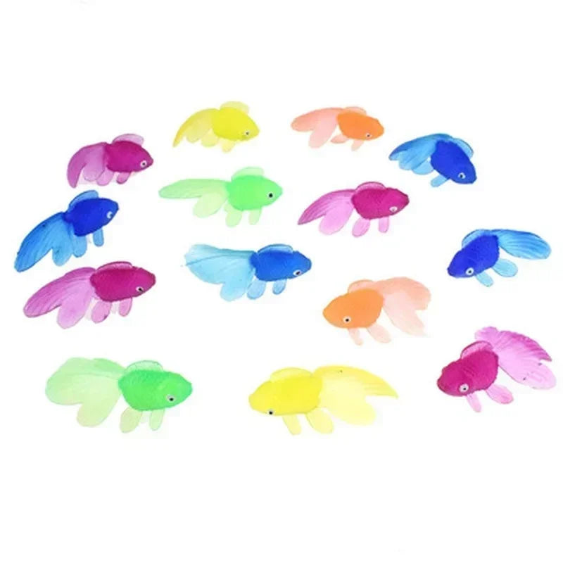 10-Piece Soft Rubber Goldfish Bath & Beach Toys for Kids