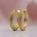 Huitan Gold Hoop Earrings – Cubic Zirconia for Women