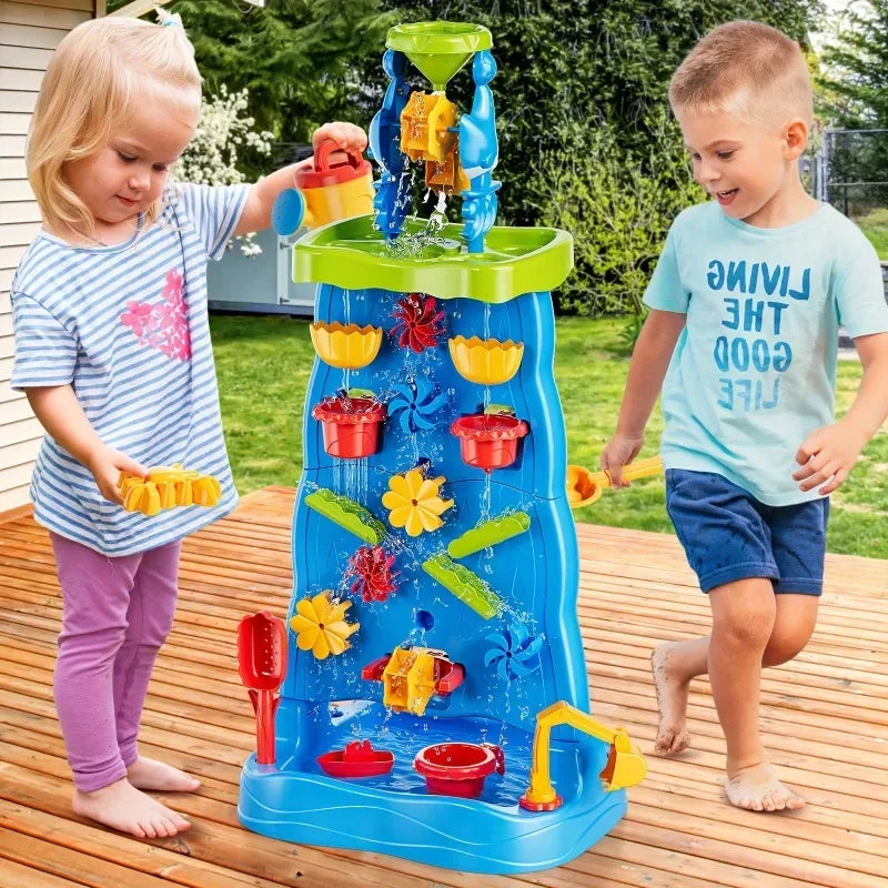 Kids Waterfall Water & Sand Sensory Table | Outdoor Toddler Toy