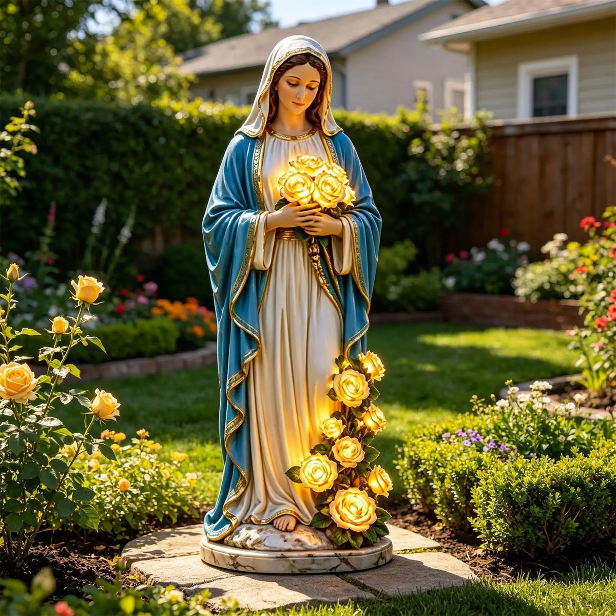 Resin Garden Statue Lamp – Waterproof LED Outdoor Lantern Decor