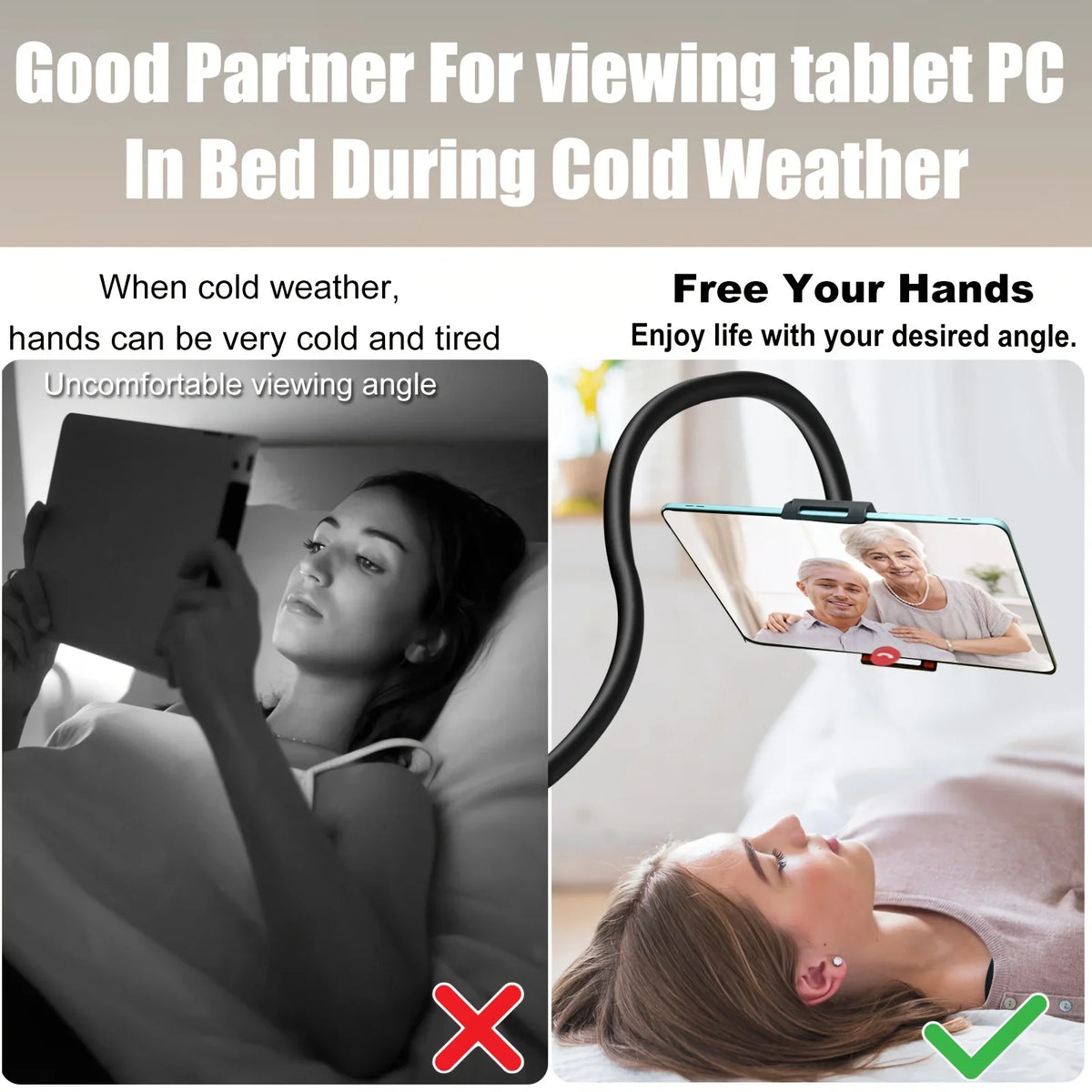 Universal 360-Degree Rotating Tablet Phone Holder Adjustable Spiral