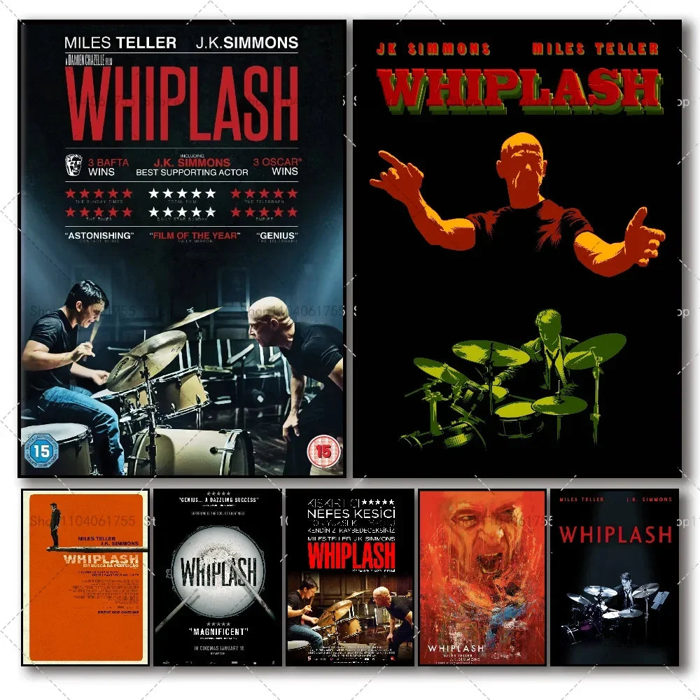 Whiplash Jazz Drummer Movie Poster – Self-Adhesive Wall Sticker