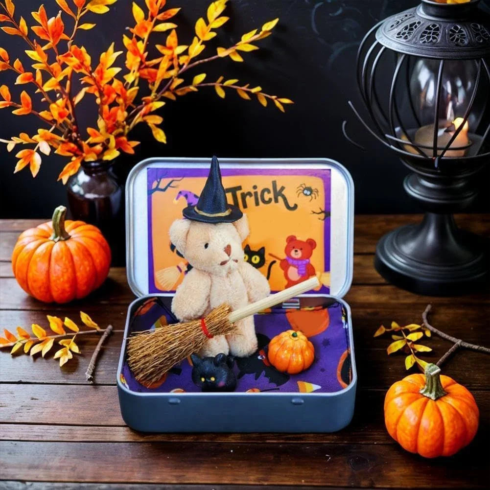 Halloween Witch Teddy Bear in a Box – Spooky Keepsake Gift