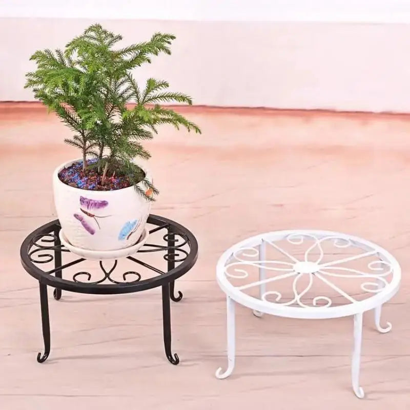 Wrought Iron Flower Pot Stand – Balcony & Garden Display Shelf