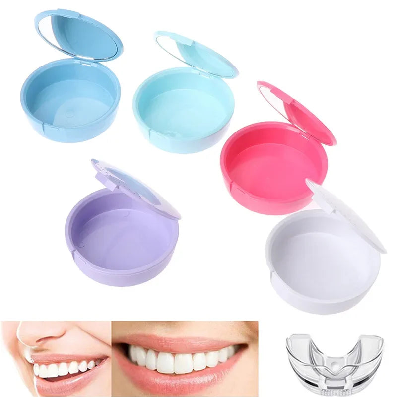 Travel Dental Retainer Case with Mirror – Magnetic Storage Box