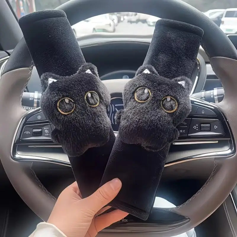 Black Cat Seatbelt Shoulder Pad – Soft Car Seat Belt Cover