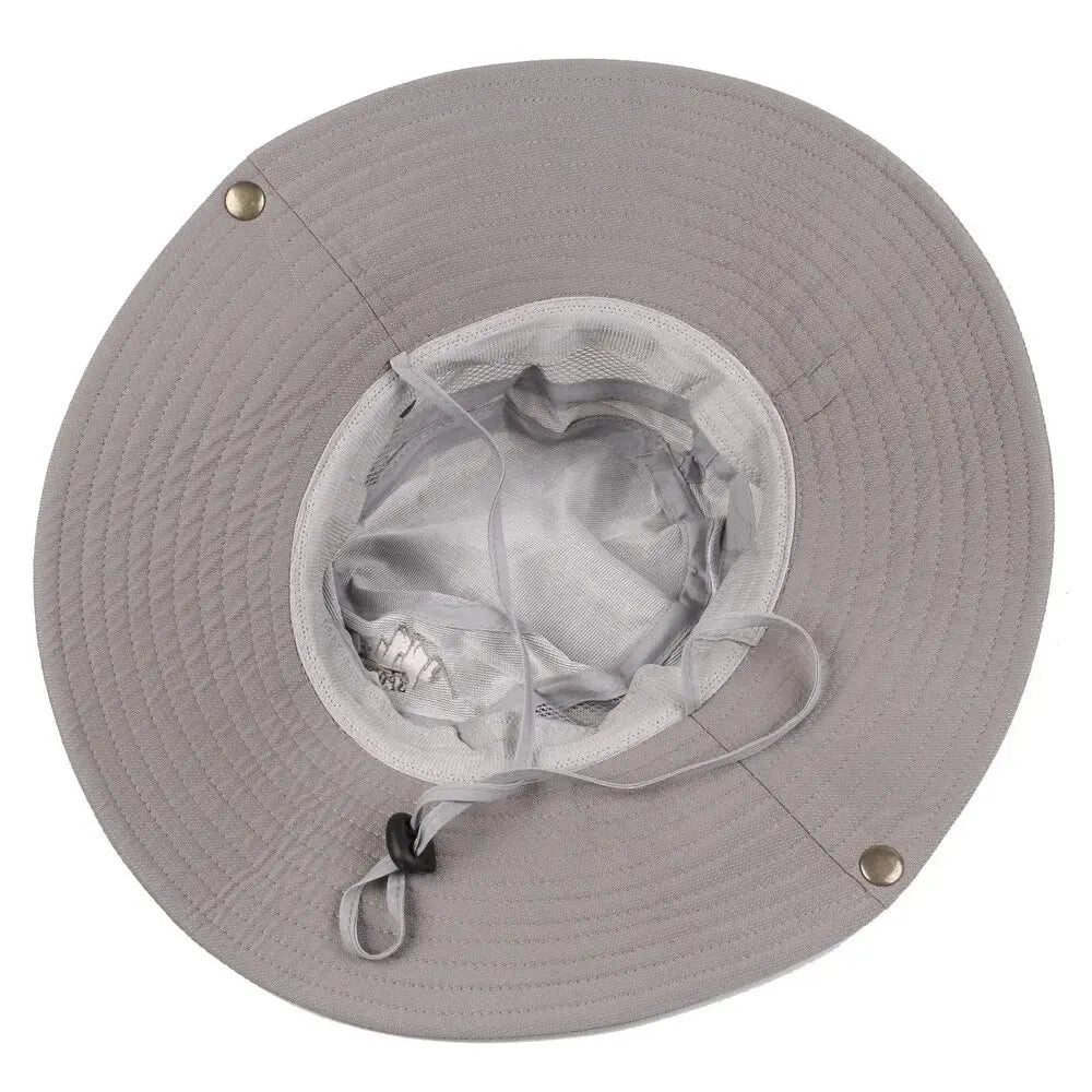 Men's Wide Brim Bucket Hat | UV Protection Mesh Safari Cap