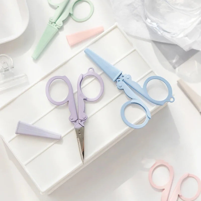 Kawaii Folding Scissors Mini Keychain | Morandi Color Craft Tool
