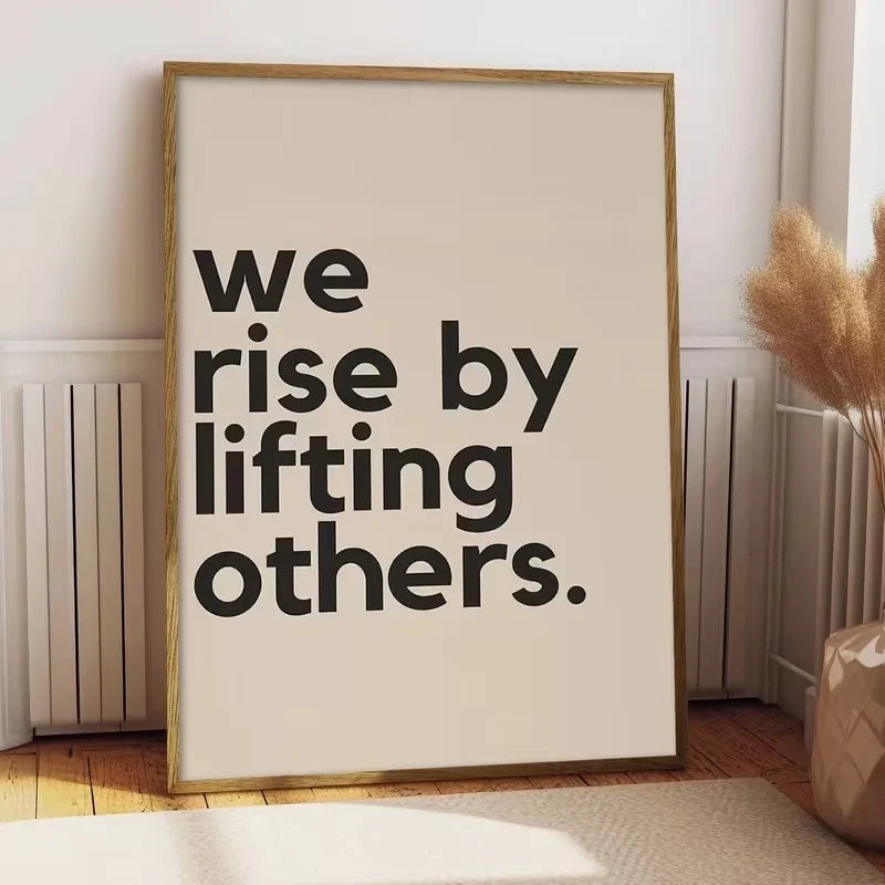 "We Rise By Lifting Others" Motivational Canvas Wall Art