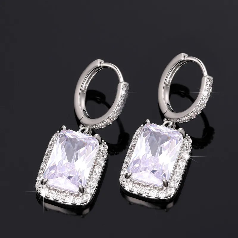 Huitan Geometric Cubic Zirconia Dangle Earrings – Women
