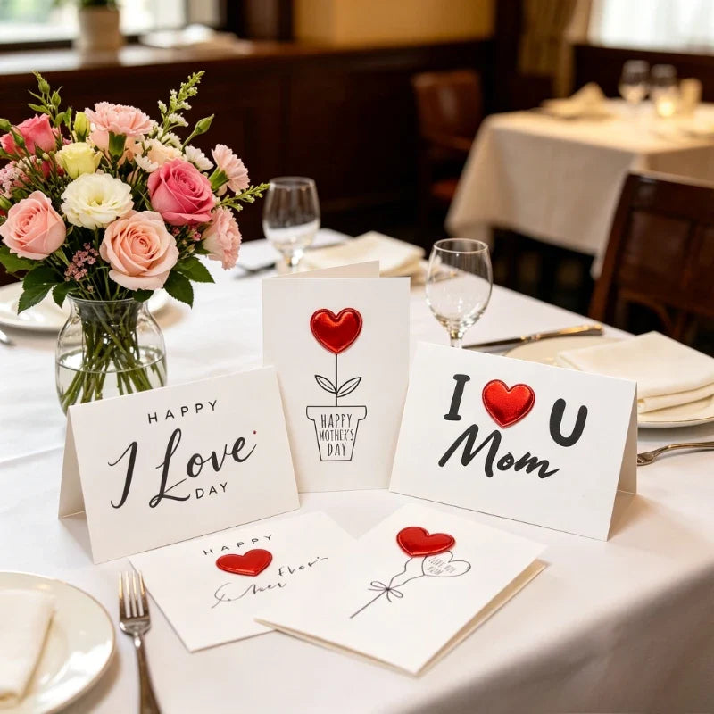 5-Pack Heart Greeting Cards – Mother's Day, Birthday & More