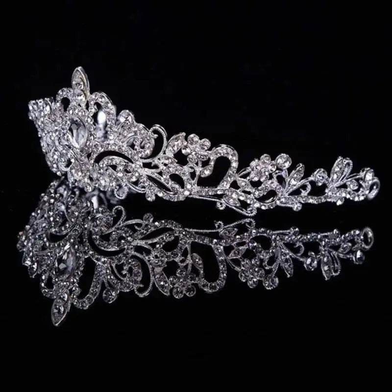 Luxury Diamond Crown Tiara – Bridal Wedding Princess Headpiece