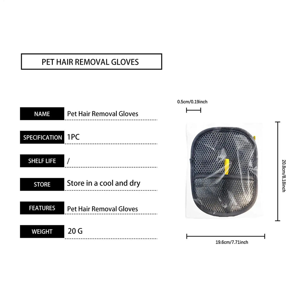 Electrostatic Pet Hair Removal Glove – Dogs & Cats