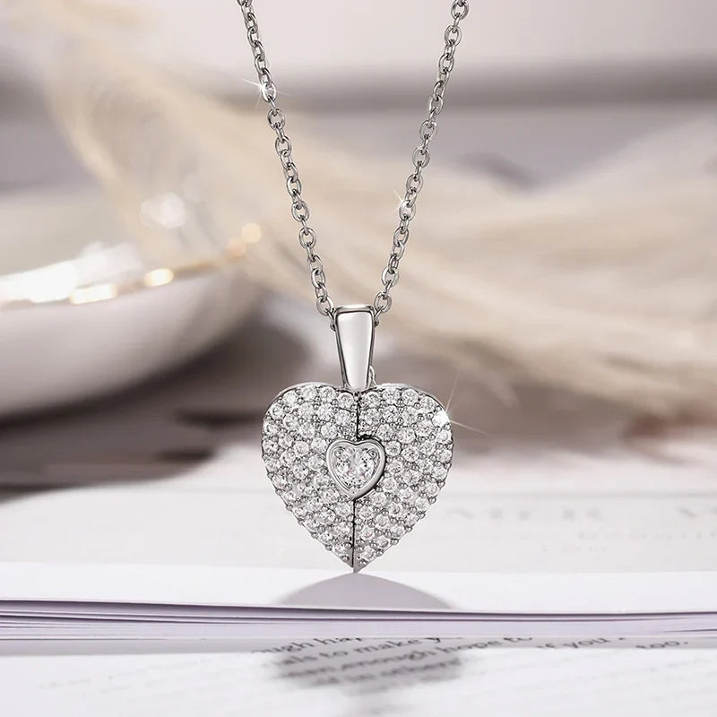 Huitan Heart Pendant Necklace – Cubic Zirconia | Party Jewelry