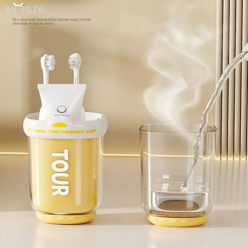 Portable Travel Toothbrush Cup & Storage Organizer Set