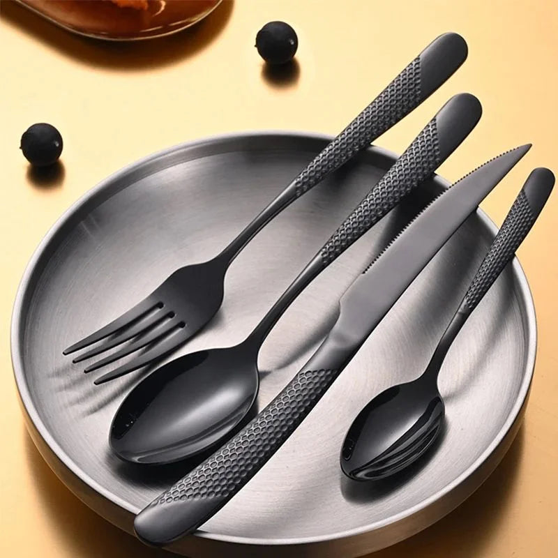 24-Pc Star Diamond Stainless Steel Cutlery Set – Knife Fork Spoon