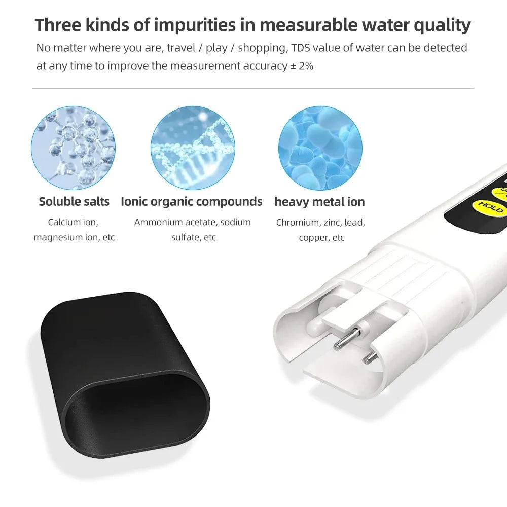 Digital pH TDS EC Meter – Water Quality Tester LCD 0–14 pH