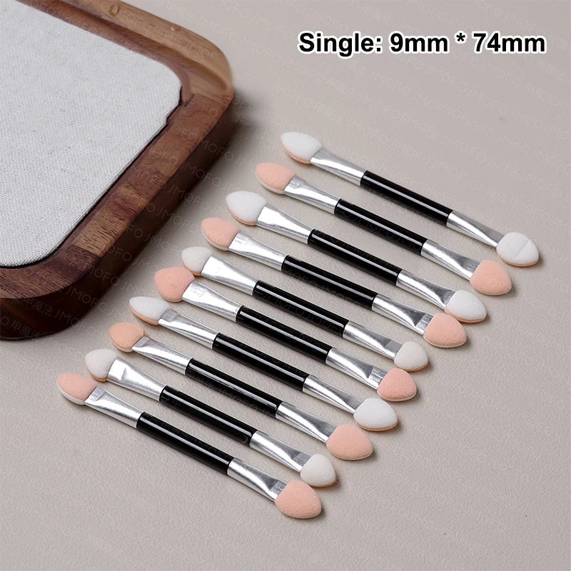 10-Pc Double-Ended Sponge Eyeshadow & Nail Powder Applicator Set