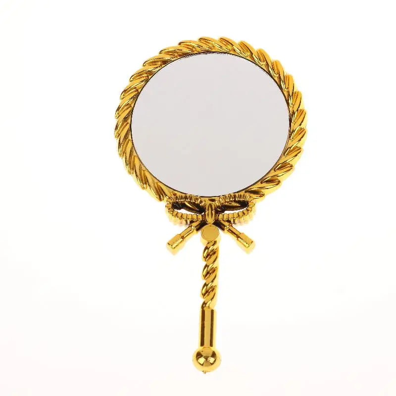 Portable Vintage Handheld Makeup Mirror Hand Hold Round Cosmetic