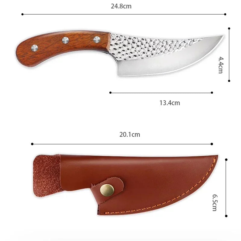 Mongolian Curved Boning Knife – Stainless Steel Scimitar