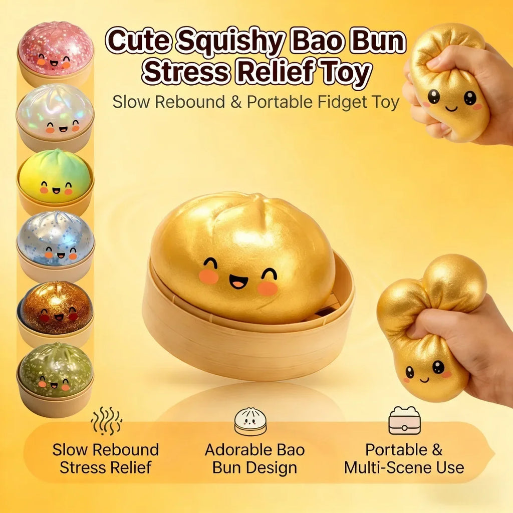Colorful Crystal Squishy Bun Toy – Slow Rising Kawaii Gift