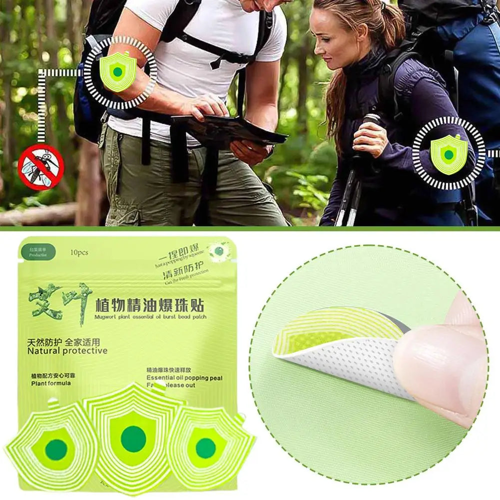 10-Pack DEET-Free Mosquito Repellent Patches | Natural Essential Oil