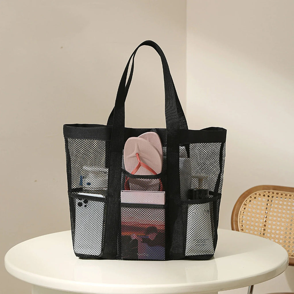 Large Nylon Mesh Beach Tote Bag – Waterproof & Sandproof
