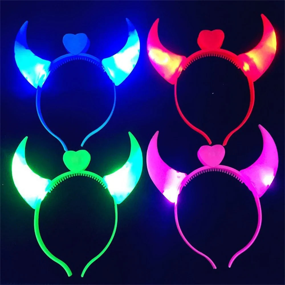 Halloween Decoration Devil Horn Luminous Hairhoop Led Hairband