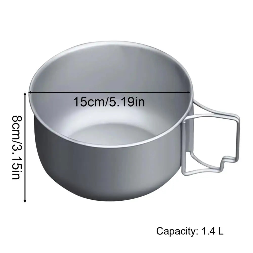Foldable Titanium Camping Pot 1.4L | Outdoor Backpacking Cookware