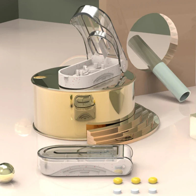 Portable Pill Cutter & Splitter with Storage Compartment