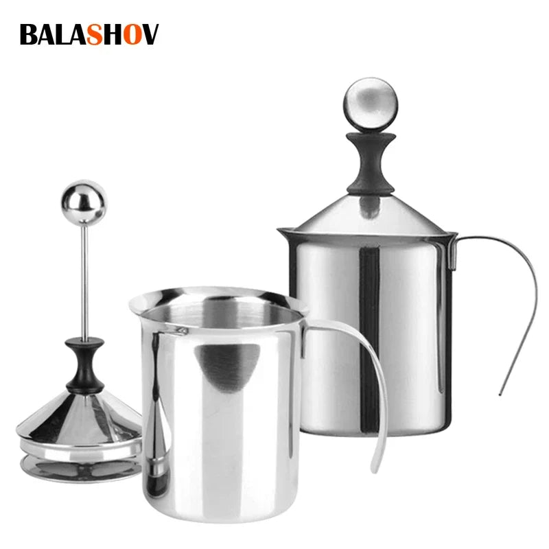BALASHOV Double Mesh Stainless Steel Milk Frother 400ML