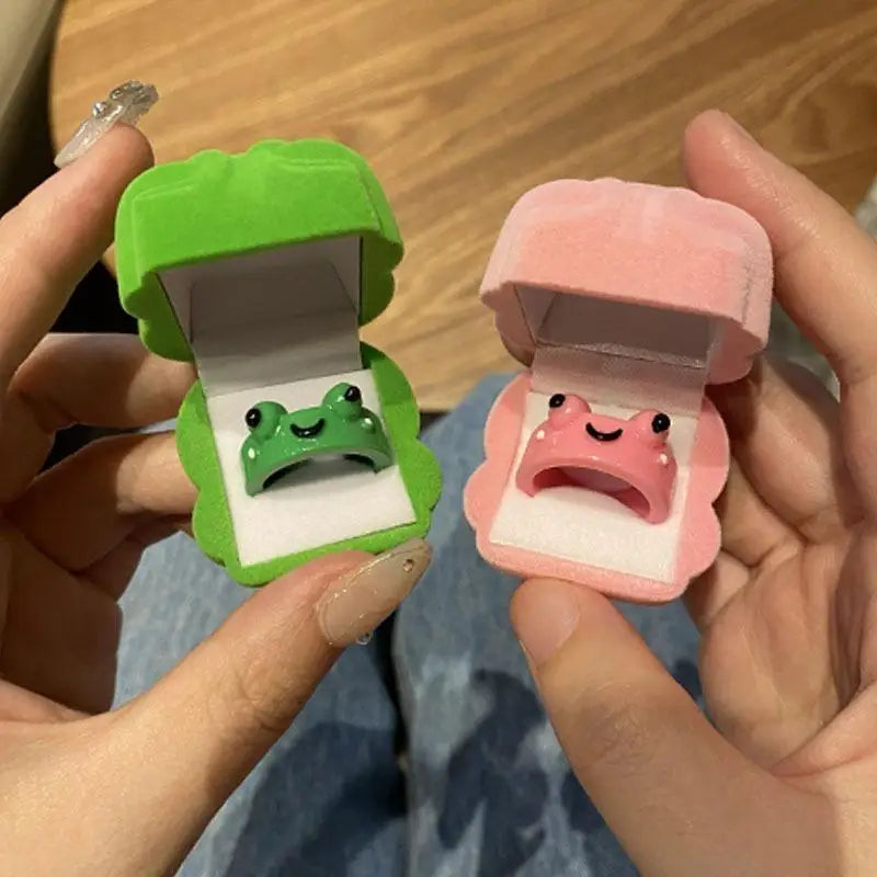 Cute Cartoon Frog Ring – Best Friend & Couple Pairing Gift