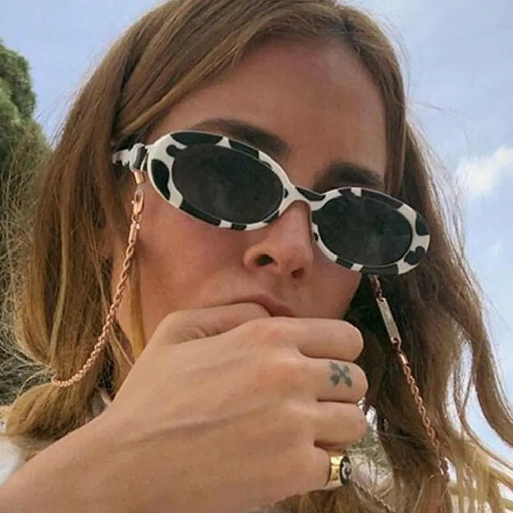 Vintage UV400 Oval Sunglasses – Women's Fashion Shades